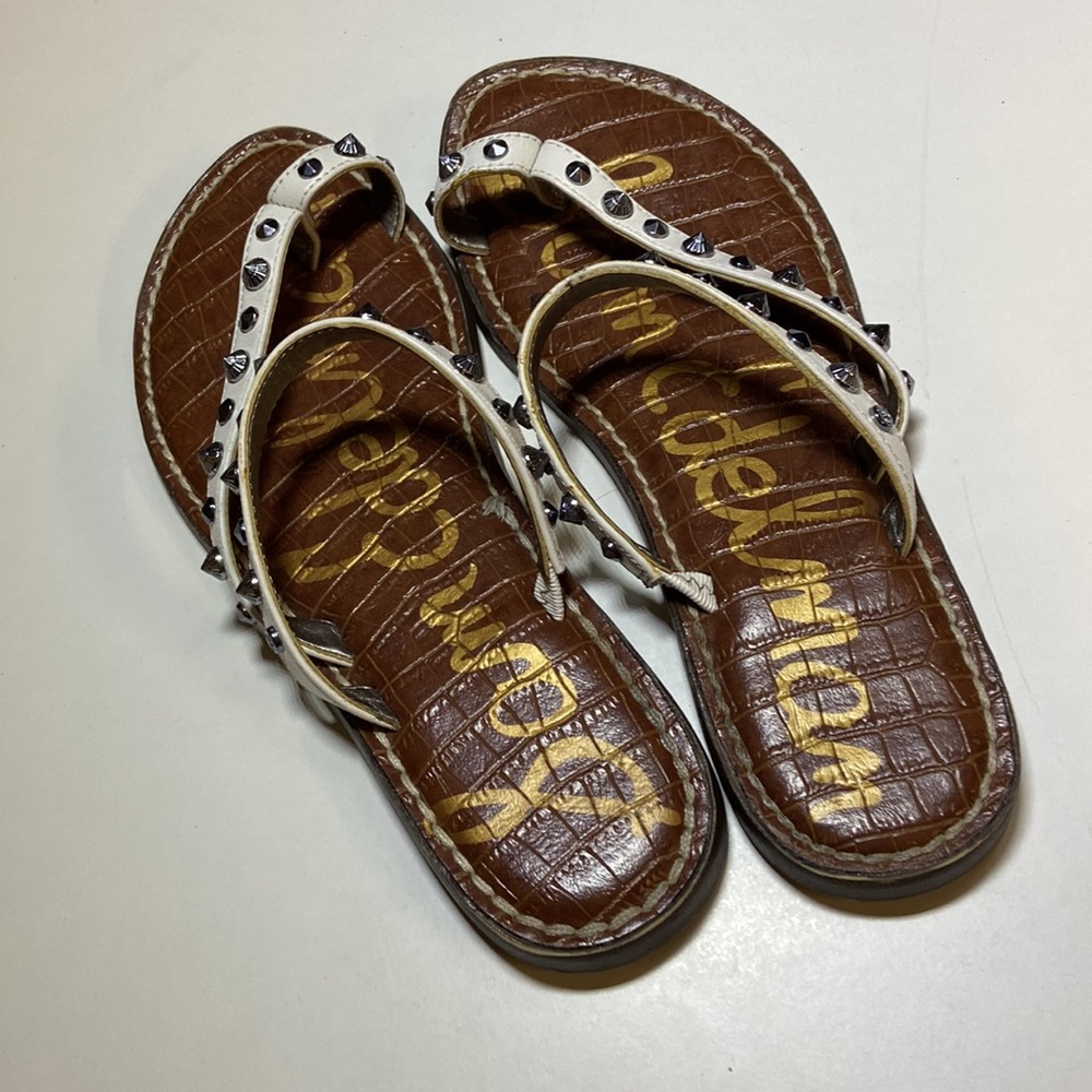 Sam Elderman White Studded Super Cute Sandals - image 3